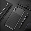 Eiroo Rugged Carbon Xiaomi Mi 9 Siyah Silikon Klf - Resim 1
