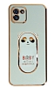 Eiroo Samsung Galaxy A03 Baby Panda Standl Yeil Silikon Klf