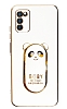 Eiroo Samsung Galaxy A03s Baby Panda Standl Beyaz Silikon Klf