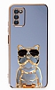 Eiroo Samsung Galaxy A03s Bulldog Standl Mavi Silikon Klf