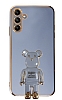 Eiroo Samsung Galaxy A04s Baby Bear Standl Mavi Silikon Klf