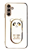 Eiroo Samsung Galaxy A04s Baby Panda Standl Beyaz Silikon Klf