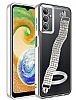 Eiroo Samsung Galaxy A04s Su Yolu Zincirli Silver Silikon Klf