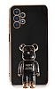 Eiroo Samsung Galaxy A13 Baby Bear Standl Siyah Silikon Klf