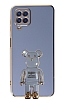 Eiroo Samsung Galaxy M12 Baby Bear Standl Mavi Silikon Klf