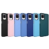 Eiroo Samsung Galaxy A12 / M12 Metal ereveli Mavi Rubber Klf - Resim: 2