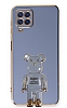 Eiroo Samsung Galaxy A22 4G Baby Bear Standl Mavi Silikon Klf