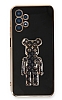 Eiroo Samsung Galaxy A13 Bearbrick Standl Siyah Silikon Klf