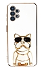 Eiroo Samsung Galaxy A13 Bulldog Standl Beyaz Silikon Klf
