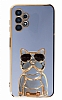 Eiroo Samsung Galaxy A13 Bulldog Standl Mavi Silikon Klf