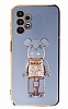 Eiroo Samsung Galaxy A13 Candy Bear Standl Mavi Silikon Klf