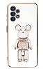 Eiroo Samsung Galaxy A13 Candy Bear Standl Beyaz Silikon Klf