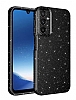 Eiroo Samsung Galaxy A14 Ultra Simli Siyah Silikon Klf