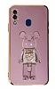 Eiroo Samsung Galaxy A20 / A30 Candy Bear Standl Mor Silikon Klf