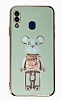 Eiroo Samsung Galaxy A20 / A30 Candy Bear Standl Yeil Silikon Klf