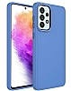 Eiroo Samsung Galaxy A23 Metal ereveli Mavi Rubber Klf