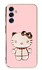 Eiroo Samsung Galaxy A24 4G Aynal Kitty Standl Pembe Silikon Klf