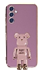 Eiroo Samsung Galaxy A24 4G Baby Bear Standl Mor Silikon Klf