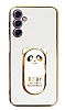 Eiroo Samsung Galaxy A24 4G Baby Panda Standl Beyaz Silikon Klf