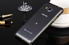 Eiroo Samsung Galaxy Grand Prime / Prime Plus Gold izgili Round Metal Bumper ereve Siyah Klf - Resim: 3