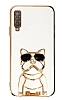 Eiroo Samsung Galaxy A30S Bulldog Standl Beyaz Silikon Klf