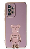 Eiroo Samsung Galaxy A33 5G Baby Bear Standl Mor Silikon Klf