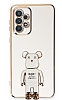 Eiroo Samsung Galaxy A33 5G Baby Bear Standl Beyaz Silikon Klf