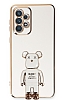 Eiroo Samsung Galaxy A53 5G Baby Bear Standl Beyaz Silikon Klf