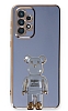 Eiroo Samsung Galaxy A53 5G Baby Bear Standl Mavi Silikon Klf