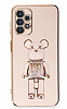 Eiroo Samsung Galaxy A33 5G Candy Bear Standl Pembe Silikon Klf