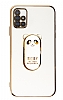 Eiroo Samsung Galaxy A51 Baby Panda Standl Beyaz Silikon Klf