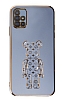 Eiroo Samsung Galaxy A51 Bearbrick Standl Mavi Silikon Klf