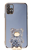 Eiroo Samsung Galaxy A51 Lks Ay Standl Mavi Silikon Klf
