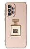 Eiroo Samsung Galaxy A72 / A72 5G Aynal Parfm Standl Pembe Silikon Klf