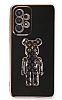 Eiroo Samsung Galaxy A53 5G Bearbrick Standl Siyah Silikon Klf