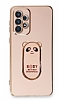 Eiroo Samsung Galaxy A72 5G Baby Panda Standl Pembe Silikon Klf
