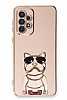 Eiroo Samsung Galaxy A72 / A72 5G Bulldog Standl Pembe Silikon Klf