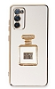 Eiroo Samsung Galaxy S20 FE Aynal Parfm Standl Beyaz Silikon Klf