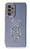 Eiroo Samsung Galaxy A73 Bearbrick Standl Mavi Silikon Klf