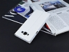 Samsung Galaxy A8 Gizli Mknatsl ift Pencereli Beyaz Deri Klf - Resim: 2