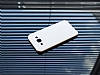 Eiroo Samsung Galaxy E5 Metal Kenarl Beyaz Rubber Klf - Resim 2