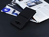 Samsung Galaxy E7 Gizli Mknatsl Siyah Deri Klf - Resim 2