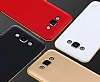 Eiroo Samsung Galaxy E7 Metal Kenarl Gold Rubber Klf - Resim 2