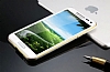 Eiroo Samsung Galaxy E7 Metal Kenarl Beyaz Rubber Klf - Resim: 3