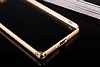 Eiroo Samsung Galaxy Grand Prime / Prime Plus Gold izgili Round Metal Bumper ereve Gold Klf - Resim: 4