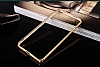 Eiroo Samsung Galaxy Grand Prime / Prime Plus Gold izgili Round Metal Bumper ereve Gold Klf - Resim 1
