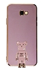 Eiroo Samsung Galaxy J4 Plus Baby Bear Standl Mor Silikon Klf