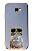 Eiroo Samsung Galaxy J4 Plus Bulldog Standl Mavi Silikon Klf