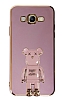 Eiroo Samsung Galaxy J7/J7 Core Baby Bear Standl Mor Silikon Klf