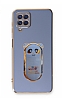 Eiroo Samsung Galaxy M12 Baby Panda Standl Mavi Silikon Klf